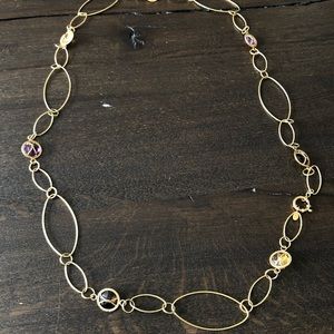 Gold and colored stone necklace